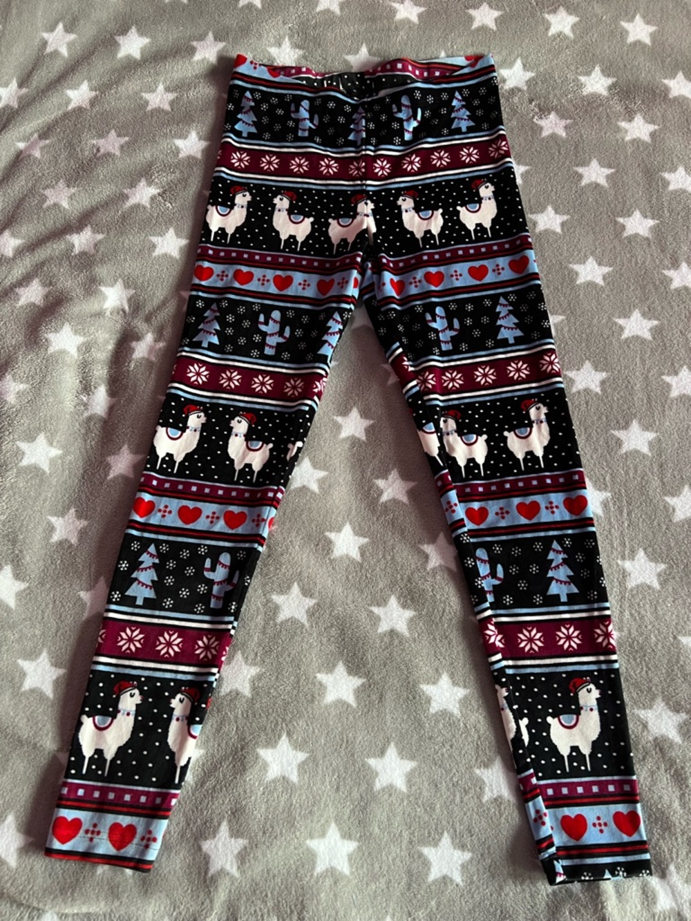 Serra Black Holiday Llama Pattern Girls Leggings